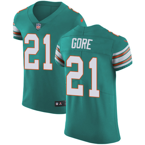 Nike Dolphins #21 Frank Gore Aqua Green Alternate Men's Stitched NFL Vapor Untouchable Elite Jersey